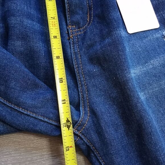 Denim Blvd Los Angeles Distressed Mom Jeans size 5 Dark Wash Blue NWT - Picture 9 of 12